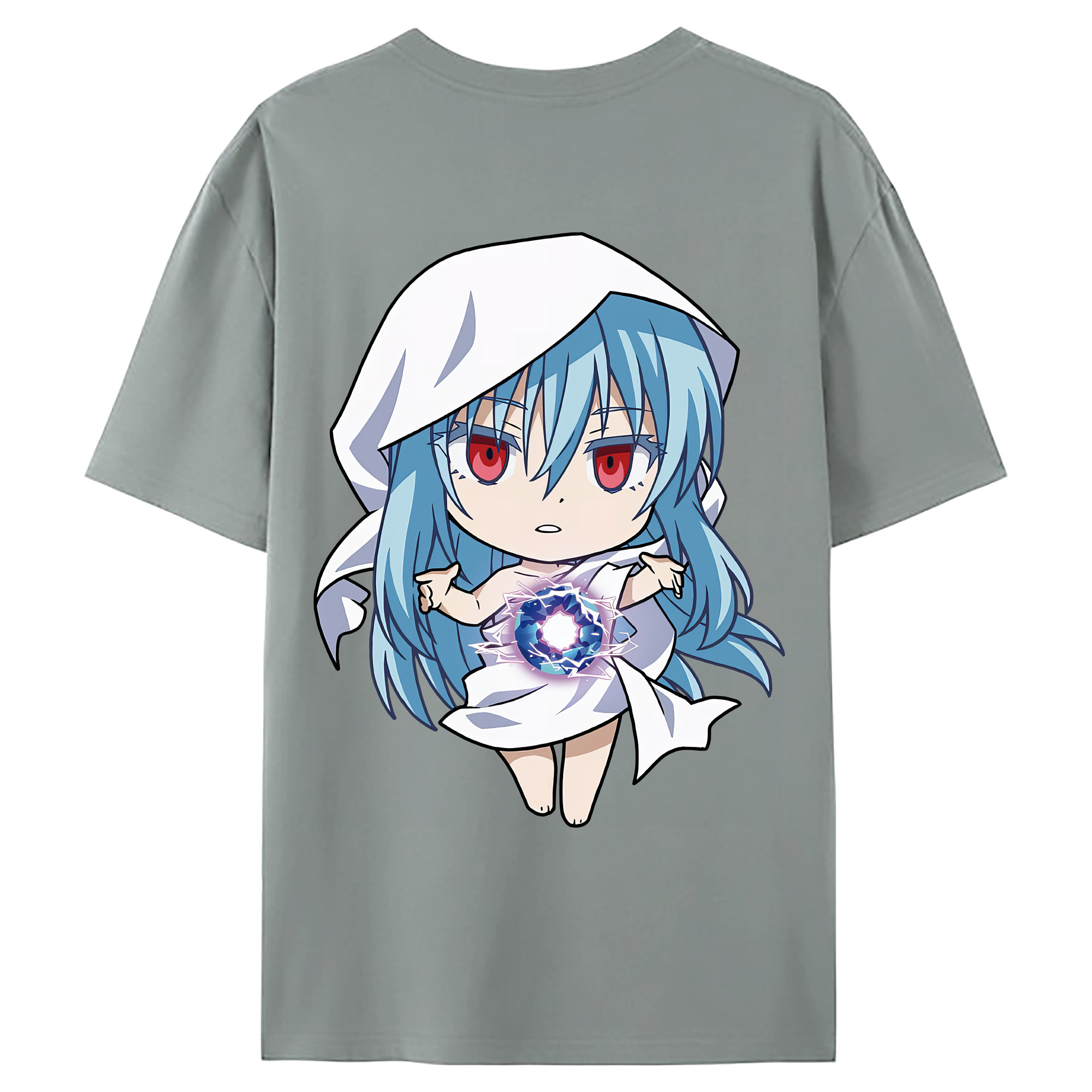 （画像用） 転スラ Regarding Reincarnated to Slime 綿100％ メンズ半袖Tシャツ（バックプリント） 通気性